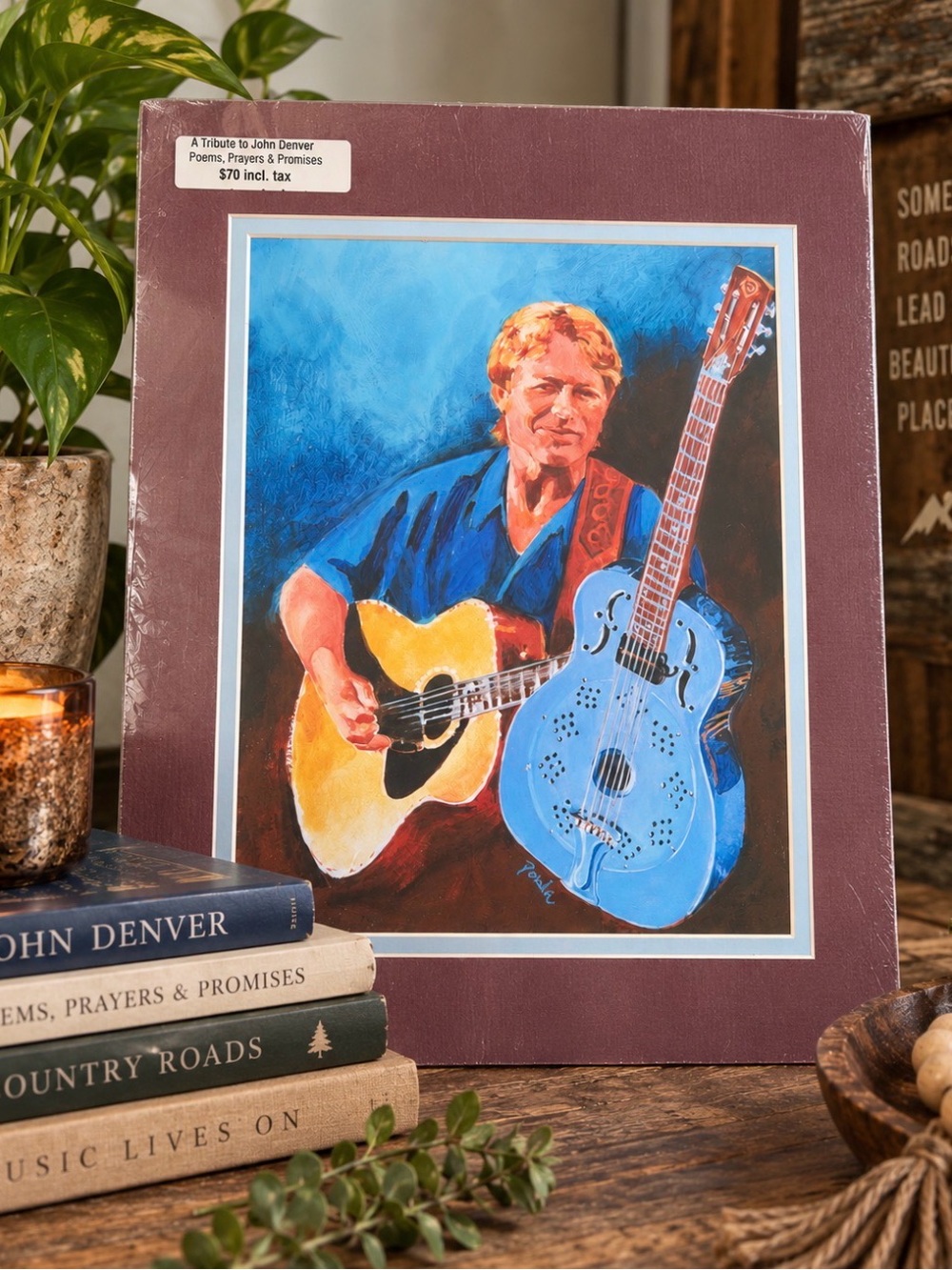 Vintage John Denver Tribute Art Print – 11x14